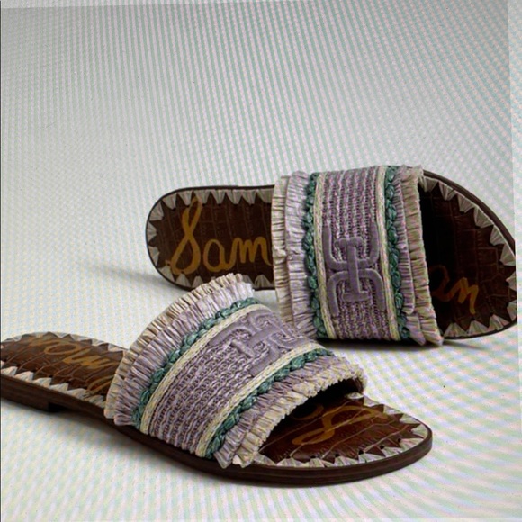 Sam Edelman Shoes - Sam Edelman Georgia Women's Lilac Raffia Slide Sandals